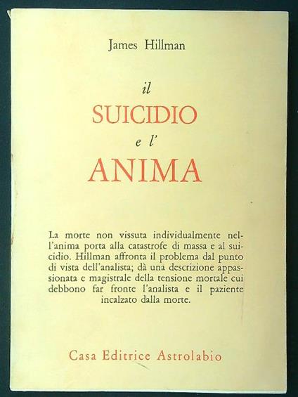 Il suicidio e l'anima - James Hillman - copertina