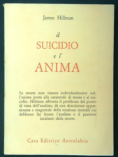 Il suicidio e l'anima - James Hillman - copertina