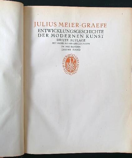 Entwicklungsgeschichte der Modernen Kunst 1 - Julius Meier-Graefe - copertina