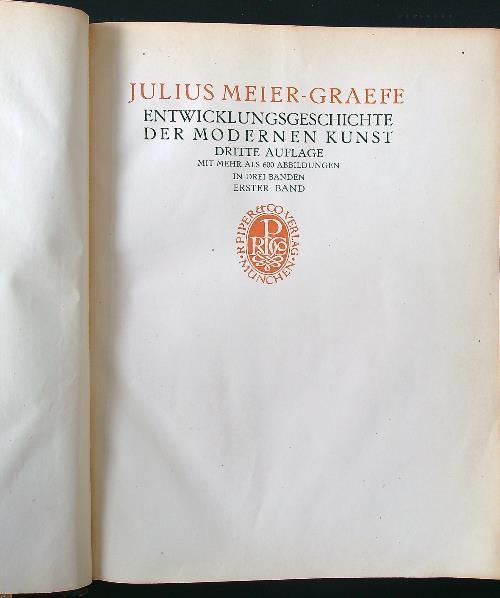 Entwicklungsgeschichte der Modernen Kunst 1 - Julius Meier-Graefe - copertina