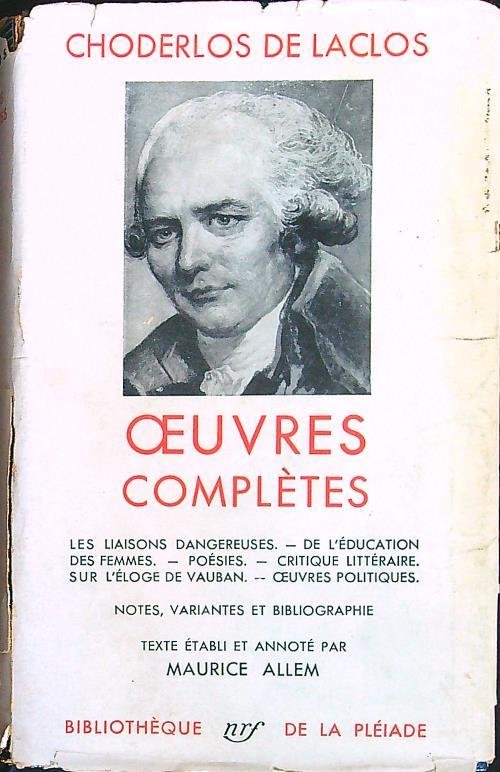 Oeuvres completes - Choderlos de Laclos - copertina