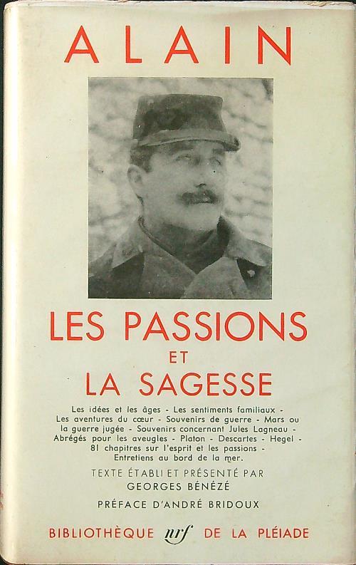 Les passions et la sagesse - Alain - copertina