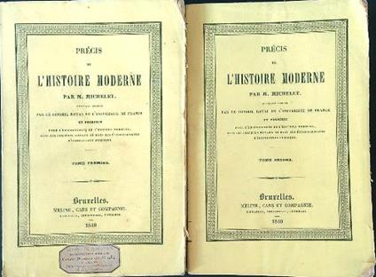 Precis de l'histoire moderne 2 tomes - M. Michelet - copertina