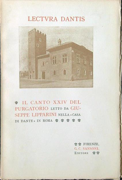 Lectura Dantis: il canto XXIV del Purgatorio - Giuseppe Lipparini - copertina