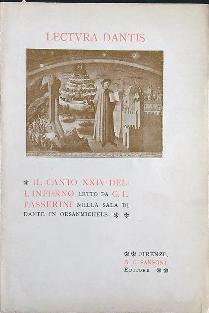 Lectura Dantis: il canto XXIV dell'Inferno - G. L. Passerini - copertina