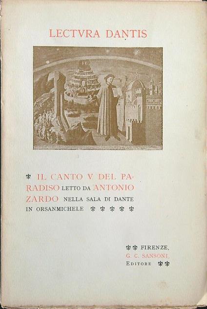 Lectura Dantis: il canto V del Paradiso - Antonio Zardo - copertina
