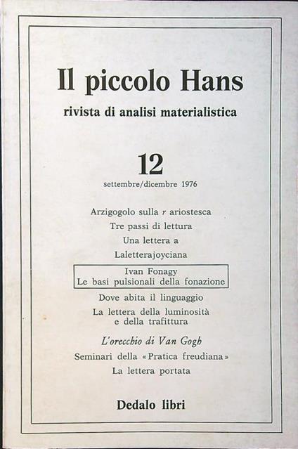 Il piccolo Hans n. 12/settembre-dicembre 1976 - copertina