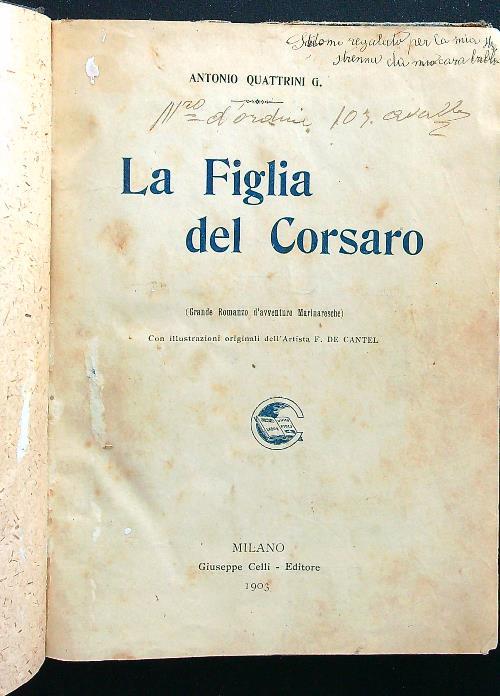 La figlia del corsaro - Antonio Quattrini - copertina