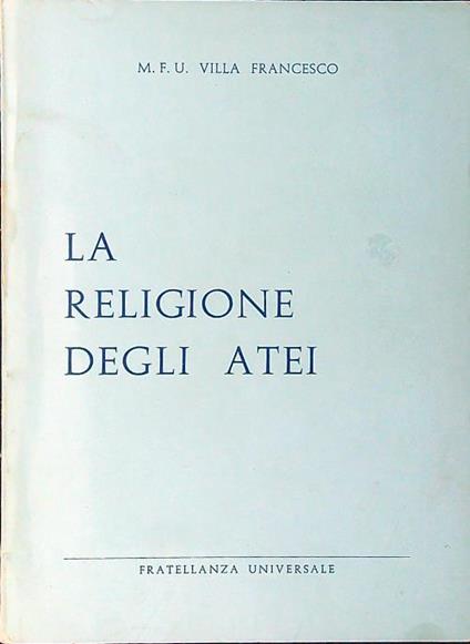 La religione degli atei - Francesco Villa - copertina
