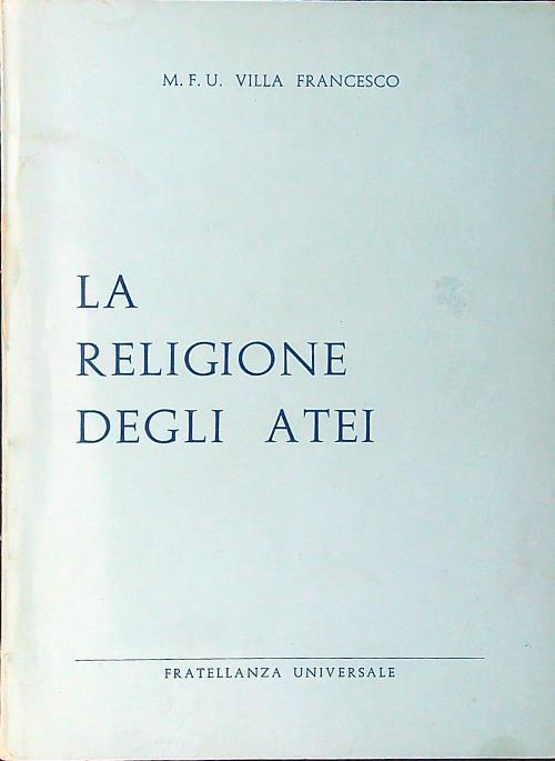 La religione degli atei - Francesco Villa - copertina