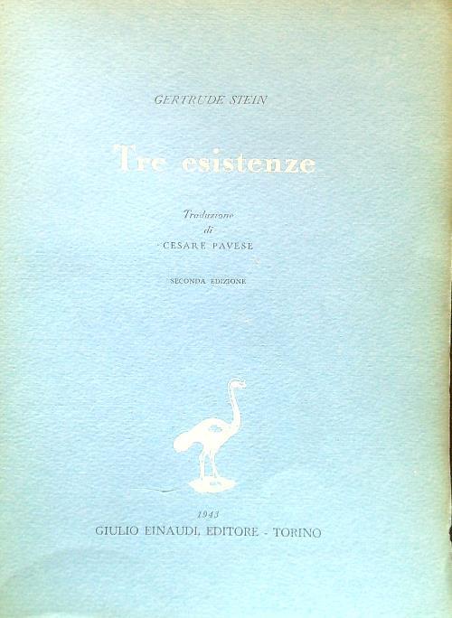 Tre esistenze - Gertrude Stein - copertina