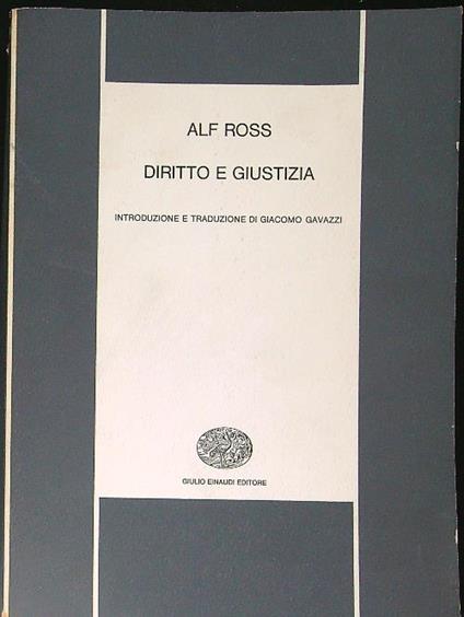 Diritto e giustizia - Alf Ross - copertina