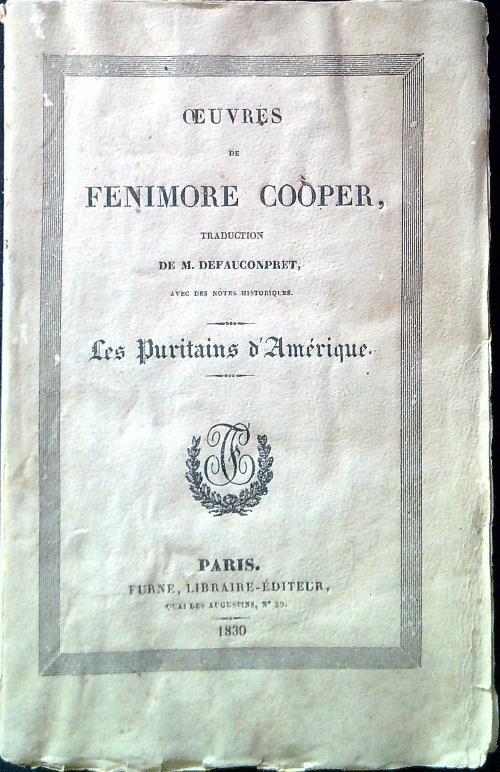Les Puritains d'Amerique - Fenimore Cooper - copertina