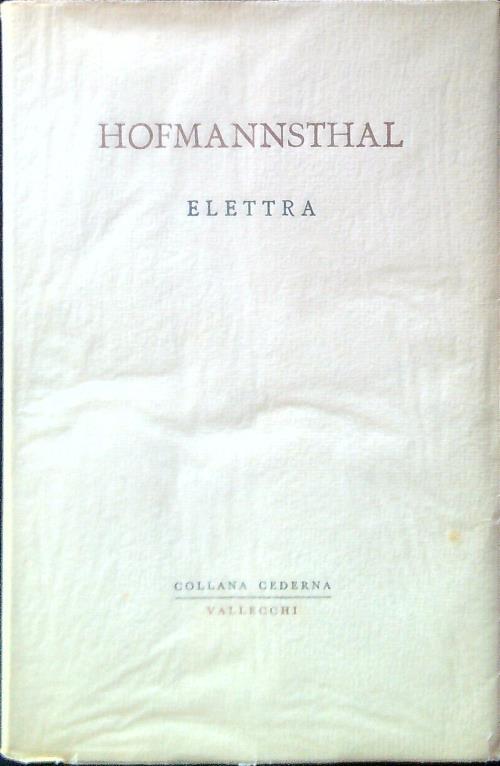 Elettra - Hugo Hofmannsthal - copertina