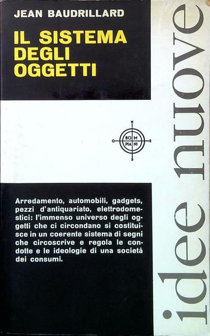 Il sistema degli oggetti - Jean Baudrillard - copertina