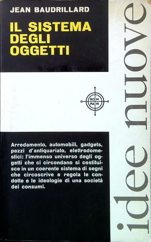 Il sistema degli oggetti - Jean Baudrillard - copertina