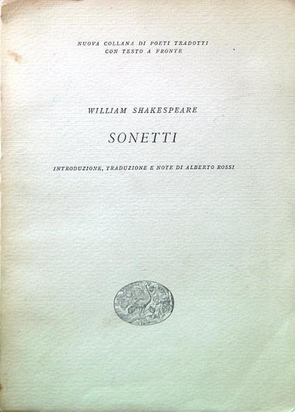 Sonetti - William Shakespeare - copertina
