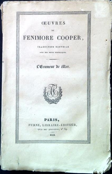 L' Ecumeur de mer - Fenimore Cooper - copertina