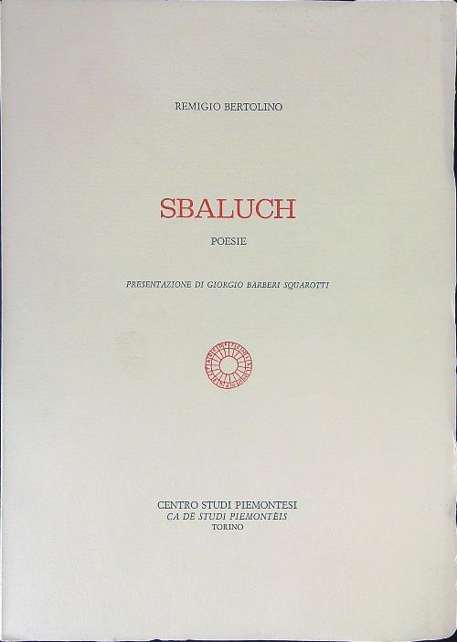 Sbaluch Poesie - Remigio Bertolino - copertina
