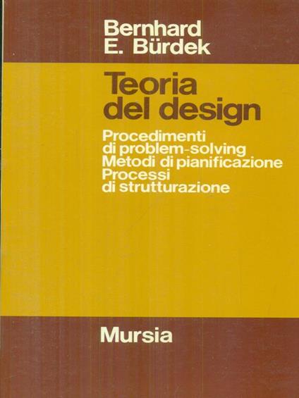 Teoria del design - Bernhard E. Burdek - copertina