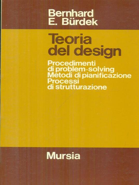 Teoria del design - Bernhard E. Burdek - copertina