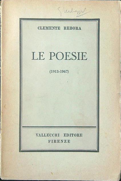 Le poesie 1913-1947 - Clemente Rebora - copertina