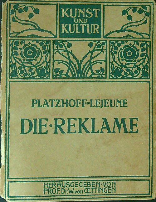 Die  Reklame - Platzhoff - copertina
