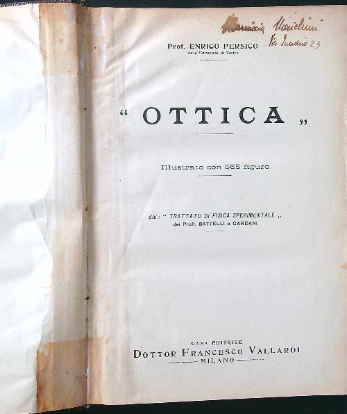 Ottica - Enrico Persico - copertina