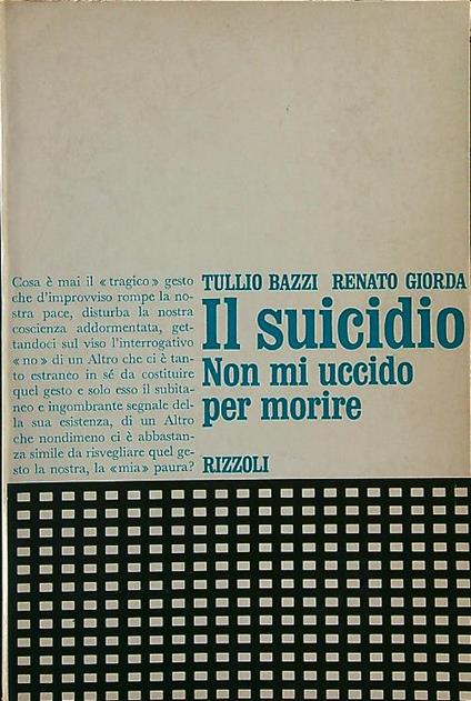 Il suicidio. Non mi uccido per morire - Bazzi - copertina