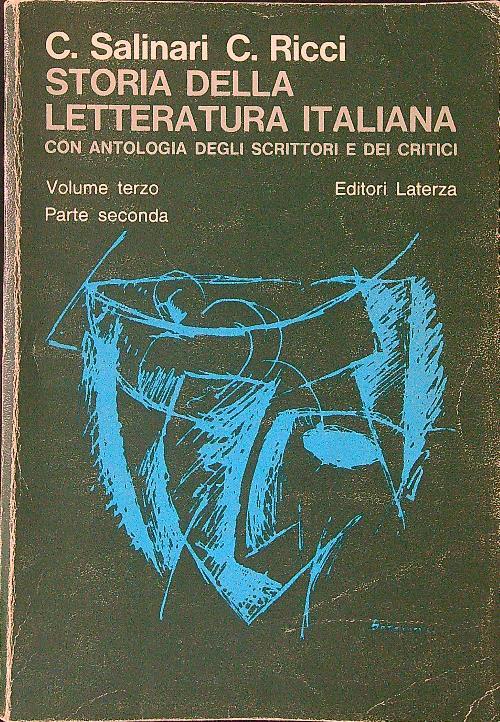 Storia della letteratura italiana Vol 3 Parte 2 - C. Salinari - copertina