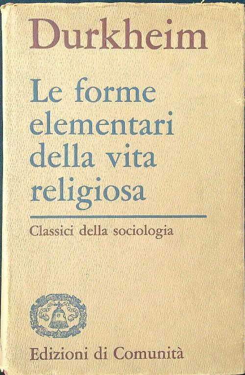Le  forme elementari della vita religiosa - Emile Durkheim - copertina
