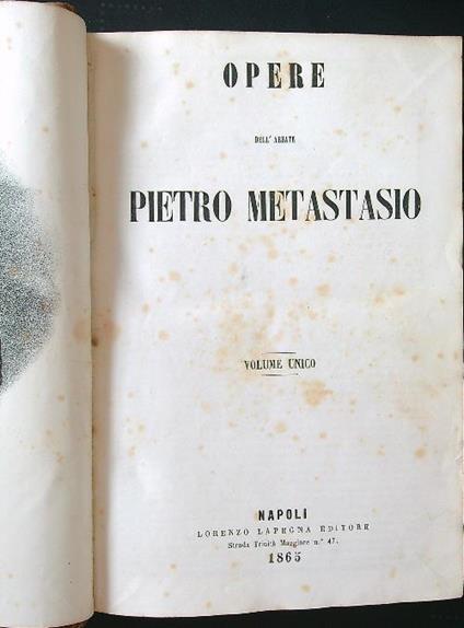 Opere - Metastasio - copertina