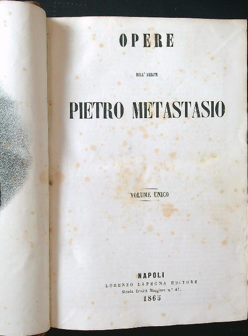 Opere - Metastasio - copertina
