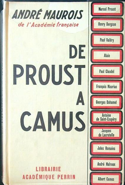 De Proust a Camus - Andrè Maurois - copertina
