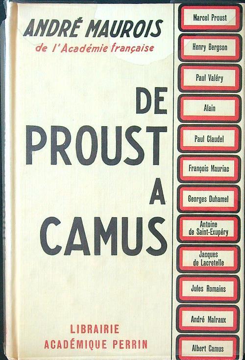 De Proust a Camus - Andrè Maurois - copertina