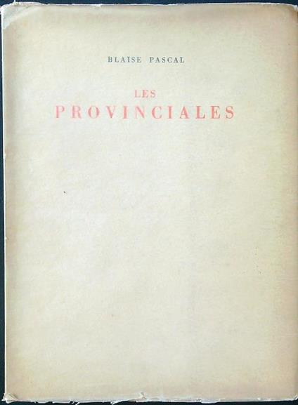 Les provinciales - Blaise Pascal - copertina