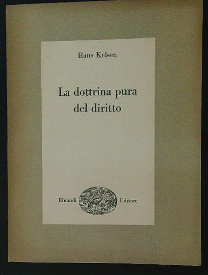 La dottrina pura del diritto - Hans Kelsen - copertina