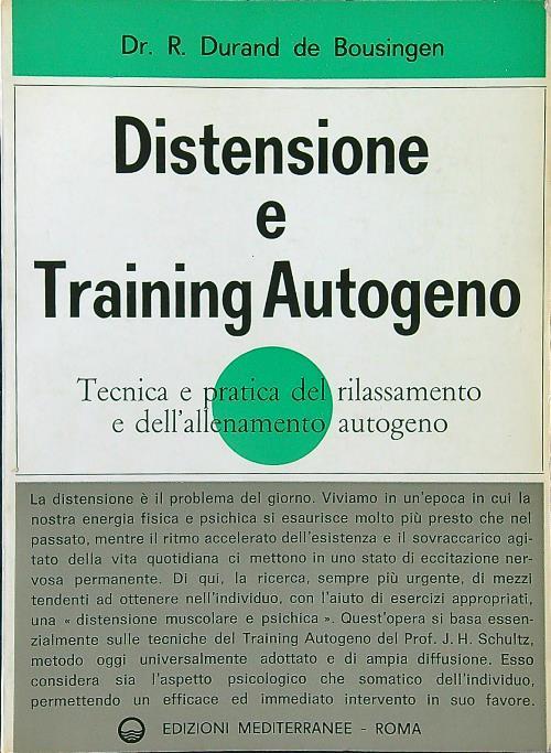 Distensione e training autogeno - R. Durand de Bousingen - copertina