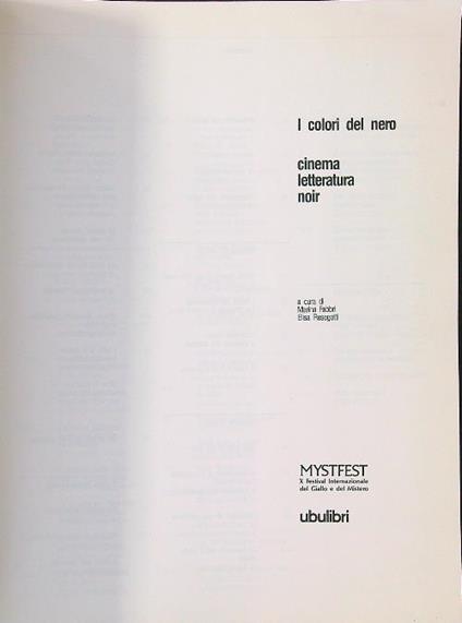 I  colori del nero - copertina
