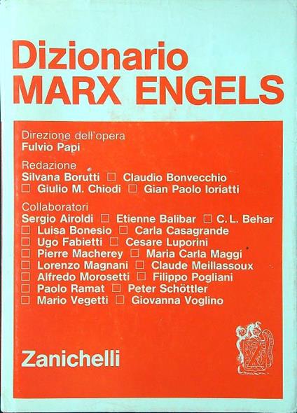 Dizionario Marx Engels - Fulvio Papi - copertina