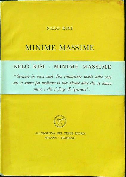 Minime massime - Nelo Risi - copertina