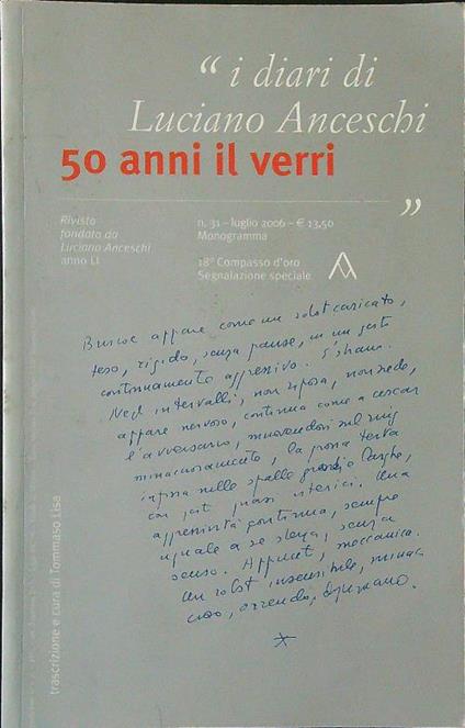50 anni Il Verri n 31 - Luglio 2006 - copertina
