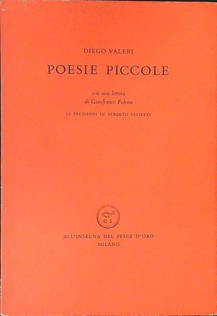 Poesie piccole - Diego Valeri - copertina