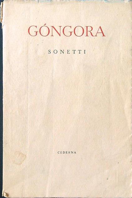 Sonetti - Luis de Gongora - copertina