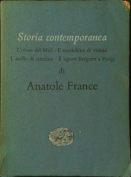 Storia contemporanea - Anatole France - copertina