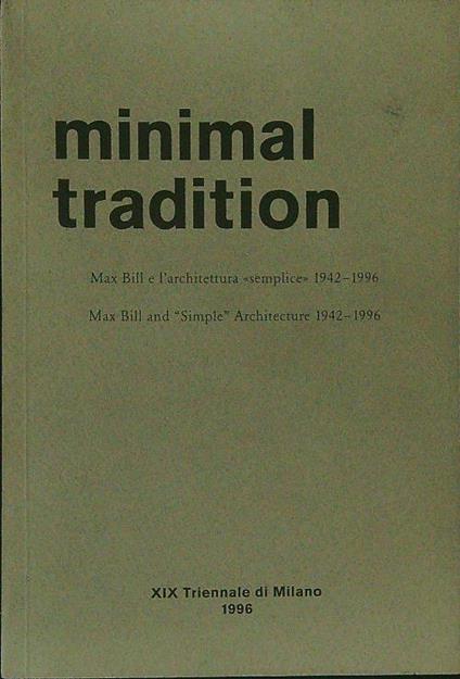 Minimal tradition - copertina