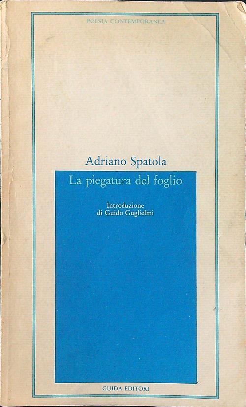 La piegatura del foglio - Adriano Spatola - copertina