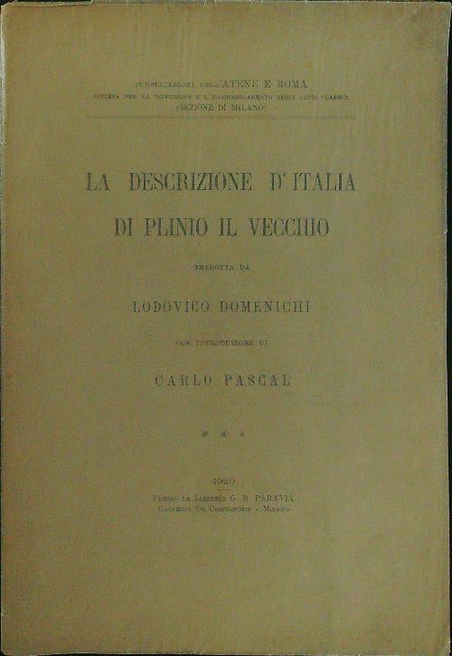 La  descrizione d'Italia di Plinio il vecchio - Lodovico Domenichi - copertina