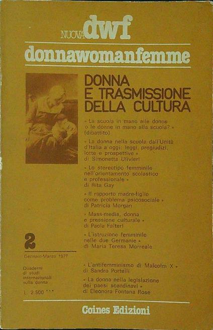 Nuova DWF n. 2/gennaio-marzo 1977: Donna e trasmissione della cultura - copertina