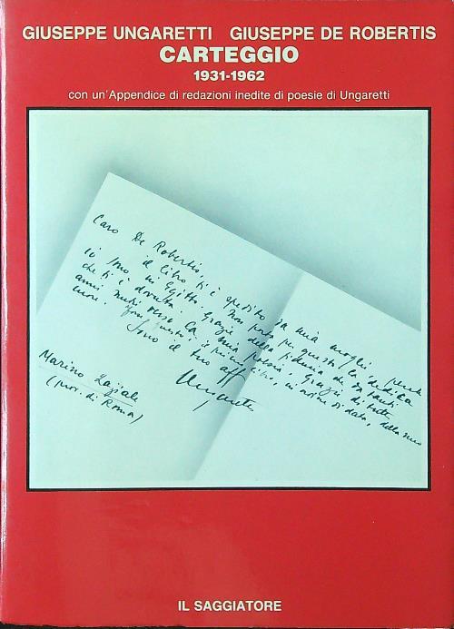 Carteggio 1931-1962 - Ungaretti - copertina